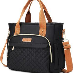 Women's Quilted Tote Bag with Multiple Pockets Water-Resistant Polyester